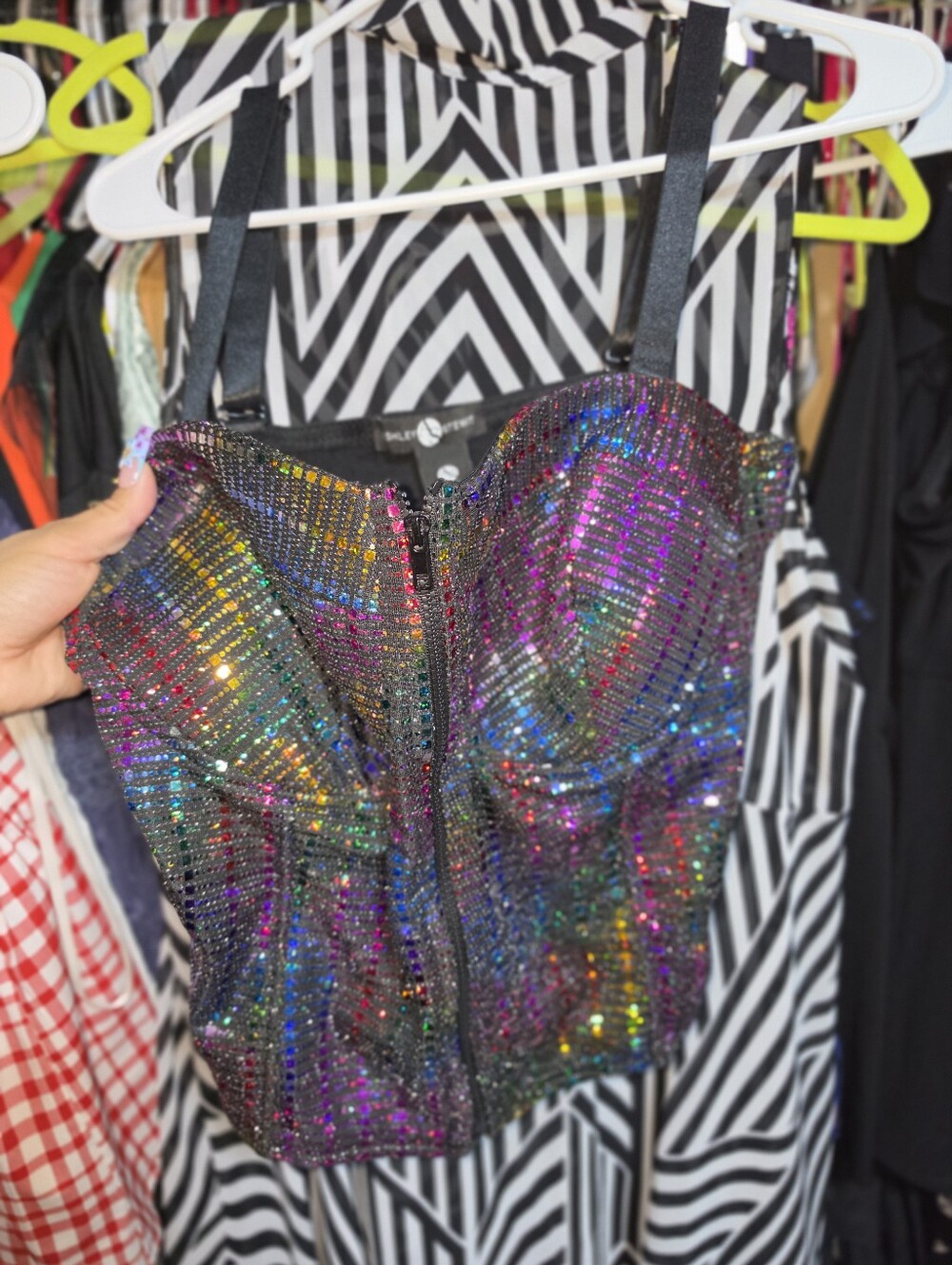 Nwot Ashley Stewart 14/16 Sequin Crop Top
